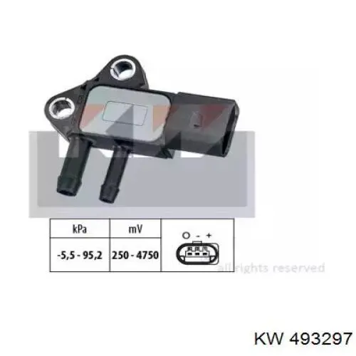 Купити 493297 KW AUTOMOTIVE Датчик тиску вихлопних газів