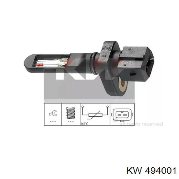 Купити 494001 KW AUTOMOTIVE Датчик температури впускного повітря