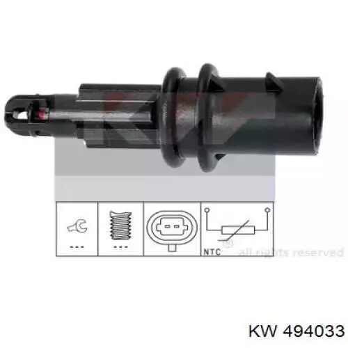 Купити 494033 KW AUTOMOTIVE Датчик температури впускного повітря