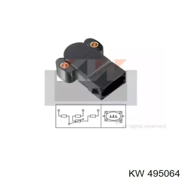 495064 KW датчик положення дросельної заслінки (потенціометр)