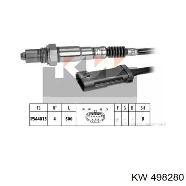 Лямбдазонд, датчик кисню до каталізатора 498280 KW