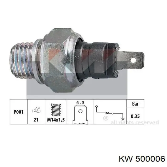 Датчик тиску масла 500006 KW