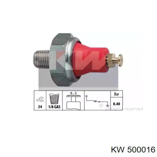 Купити 500016 KW AUTOMOTIVE Датчик тиску масла