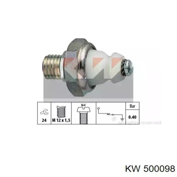 Купити 500098 KW AUTOMOTIVE Датчик тиску масла