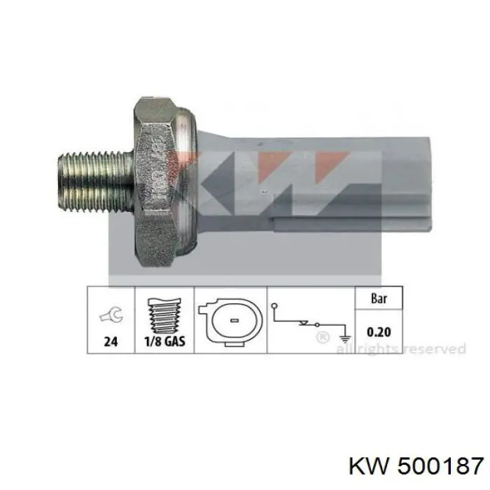 Купити 500187 KW AUTOMOTIVE Датчик тиску масла