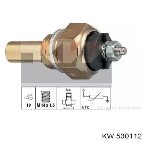 Термодатчик охолоджуючої рідини KW AUTOMOTIVE 530112 ціна, від 4.38 USD