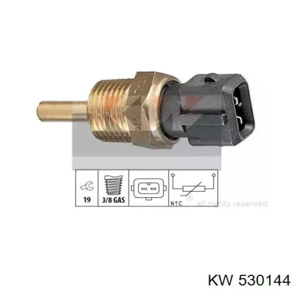 Датчик температури охолоджуючої рідини 530144 KW