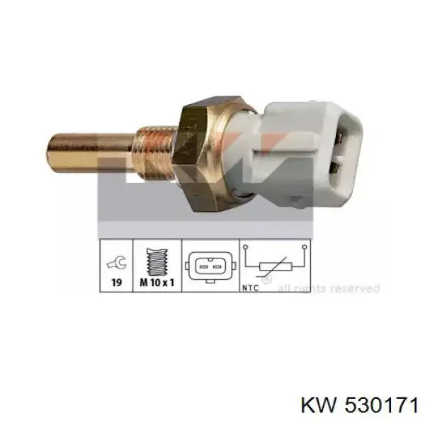 Термодатчик охолоджуючої рідини KW AUTOMOTIVE 530171 ціна, від 6.90 USD