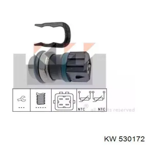 Термодатчик охолоджуючої рідини KW AUTOMOTIVE 530172 ціна, від 5.33 USD