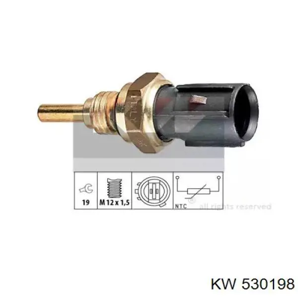 Купити 530198 KW AUTOMOTIVE Датчик температури охолоджуючої рідини