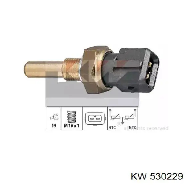 Купити 530229 KW AUTOMOTIVE Датчик температури охолоджуючої рідини