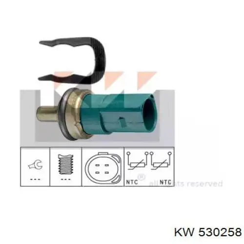 Купити 530258 KW AUTOMOTIVE Датчик температури охолоджуючої рідини