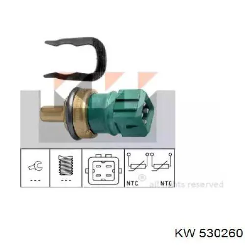 Купити 530260 KW AUTOMOTIVE Датчик температури охолоджуючої рідини