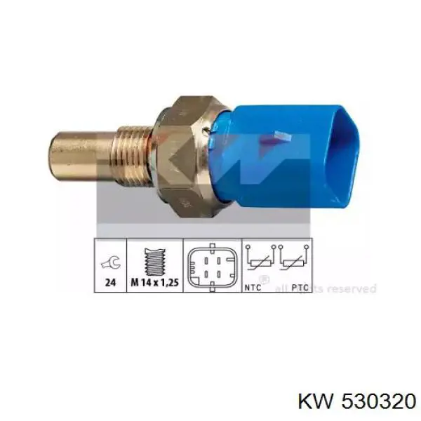 Купити 530320 KW AUTOMOTIVE Датчик температури охолоджуючої рідини