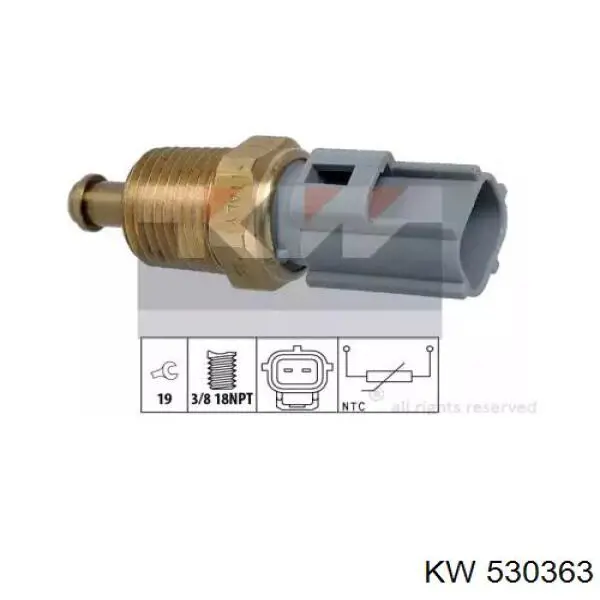 Термодатчик охолоджуючої рідини KW AUTOMOTIVE 530363 ціна, від 5.62 USD