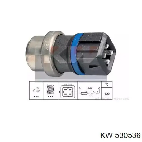 Купити 530536 KW AUTOMOTIVE Датчик температури охолоджуючої рідини