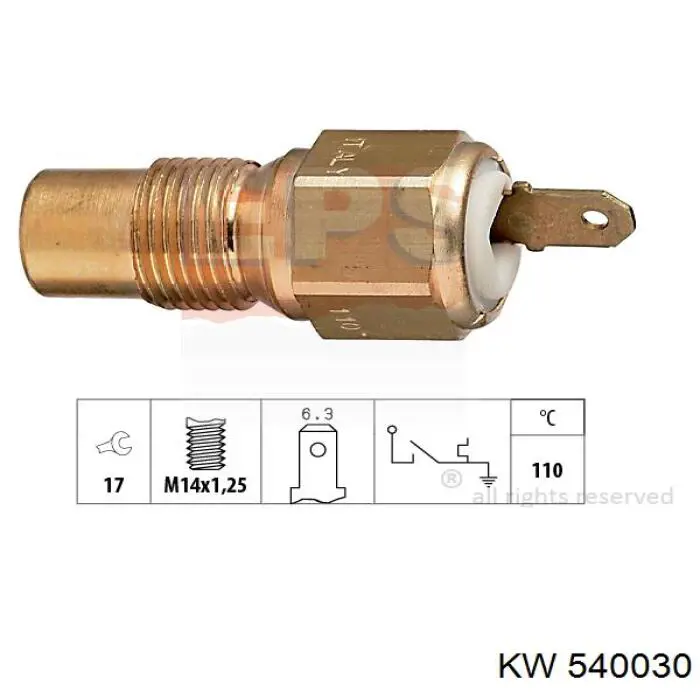 Датчик температури охлоджуючої рідини, на прилад 540030 KW