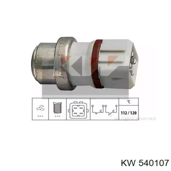 Датчик температури радіатора KW AUTOMOTIVE 540107 ціна, від 7.13 USD