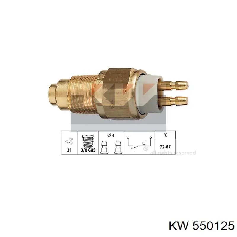 550125 KW термо-датчик включення вентилятора радіатора