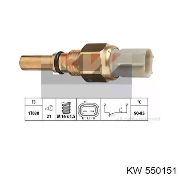 550151 KW термо-датчик включення вентилятора радіатора