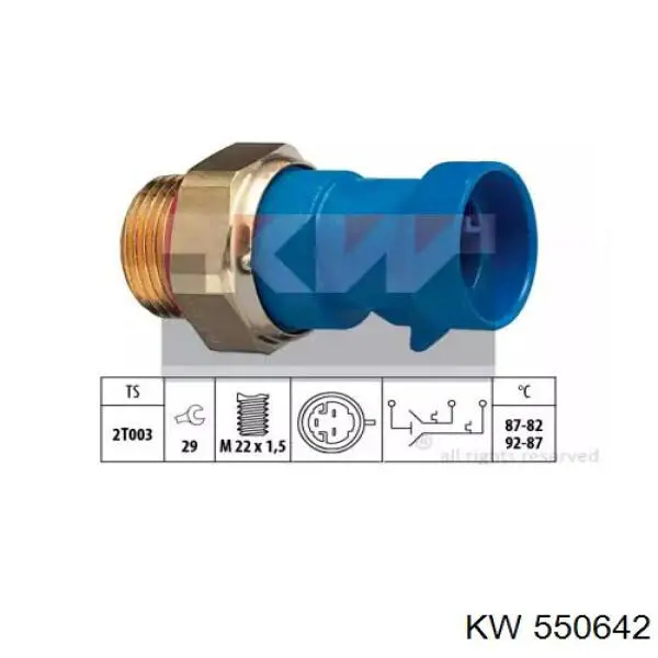 Купити 550642 KW AUTOMOTIVE Датчик включення вентилятора
