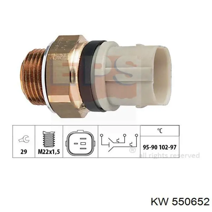 Купити 550652 KW AUTOMOTIVE Датчик включення вентилятора