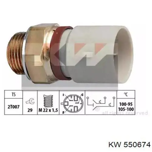 Купити 550674 KW AUTOMOTIVE Датчик включення вентилятора