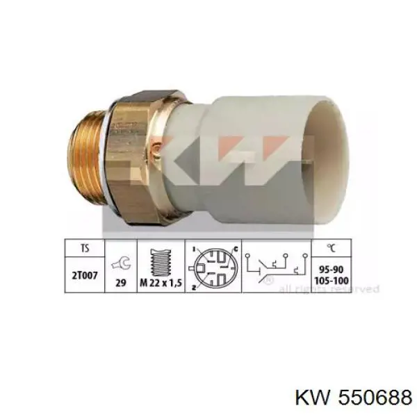 Купити 550688 KW AUTOMOTIVE Датчик включення вентилятора