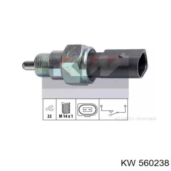 Купити 560238 KW AUTOMOTIVE Вмикач ліхтарів заднього ходу