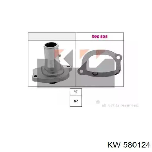 Купити 580124 KW AUTOMOTIVE Термостат в корпусі