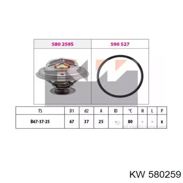 Купити 580259 KW AUTOMOTIVE Термостат в корпусі