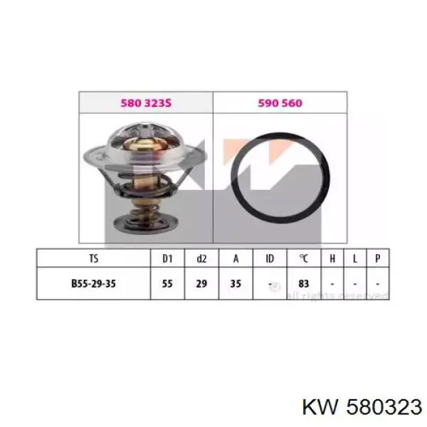 Купити 580323 KW AUTOMOTIVE Термостат в корпусі