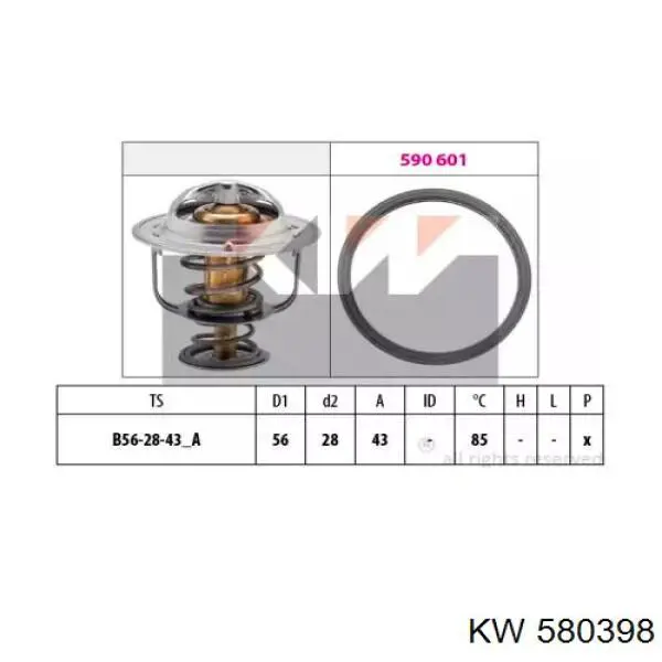 Купити 580398 KW AUTOMOTIVE Термостат в корпусі