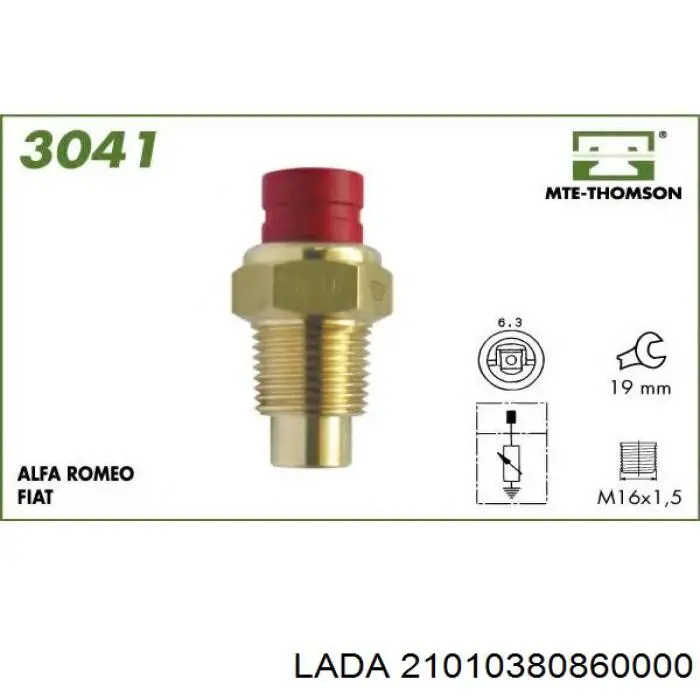 21010380860000 Lada Приймач покажчика температури води
