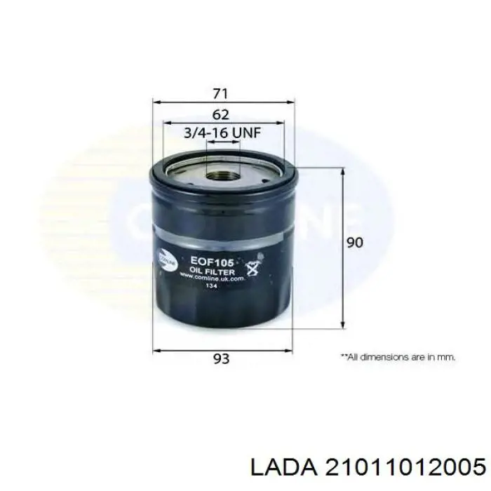 21011012005 Lada фільтр масляний