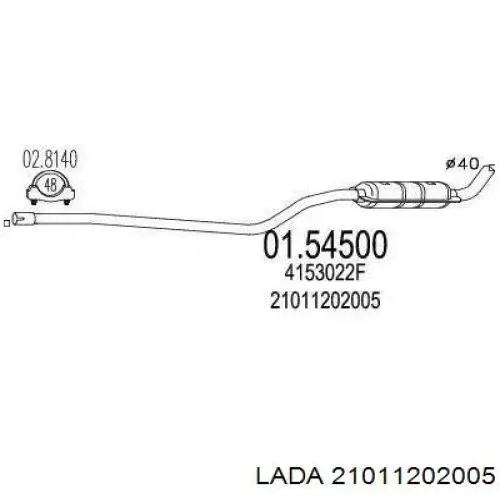 Глушник, центральна частина Lada 2104 (Лада 2104)