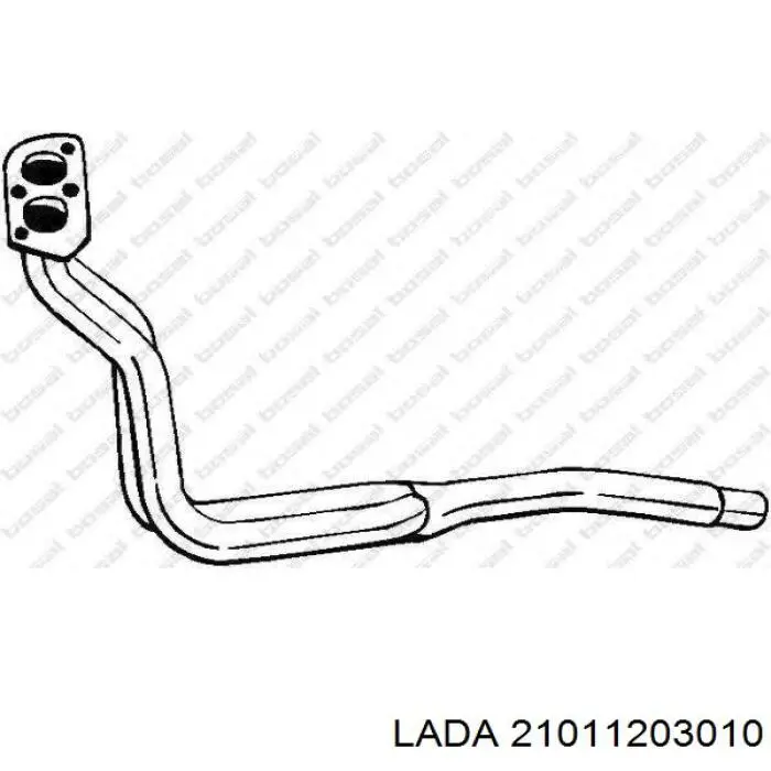 Труба приймальна (штани) глушника, передня 21011203010 Lada