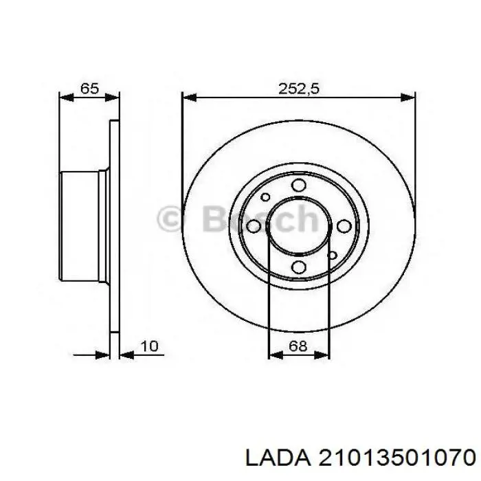 21013501070 Lada диск гальмівний передній