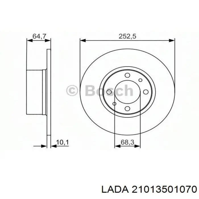 21013501070 Lada Гальмо дискове переднє