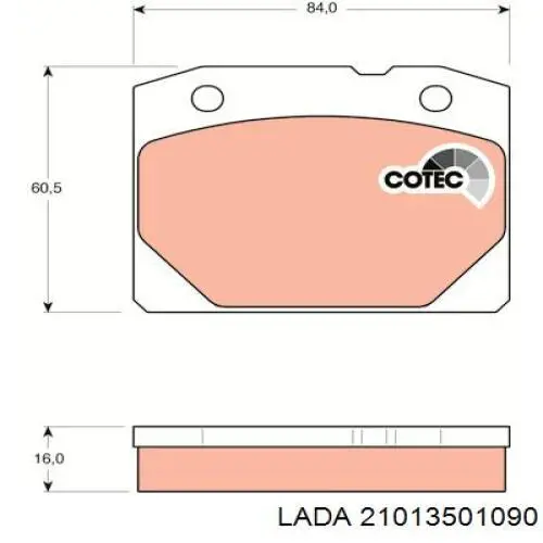 Купити 21013501090 Lada Колодки гальмівні передні, дискові