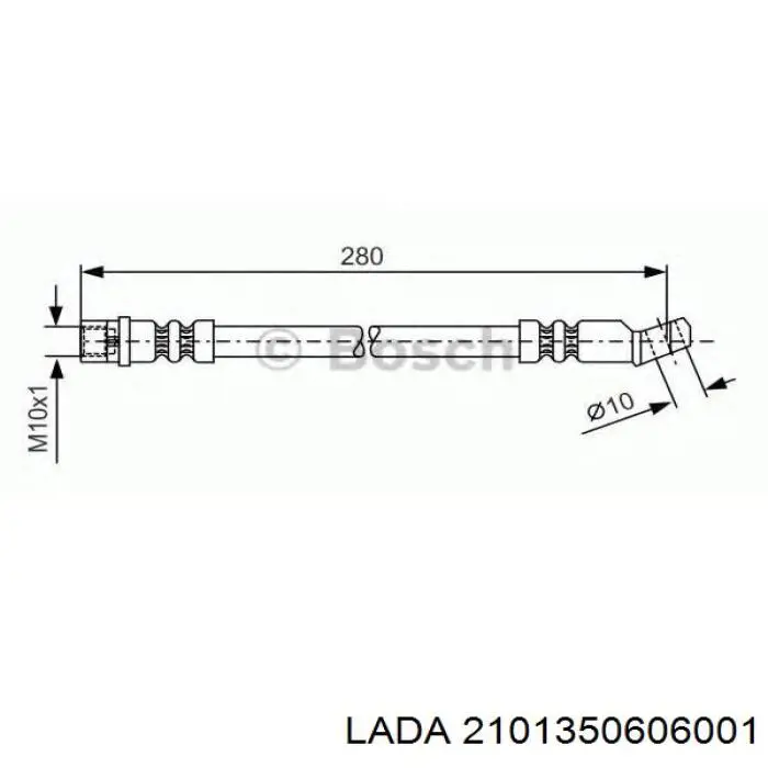 Шланг гальмівний передній Lada 2101350606001 ціна, від 5.71 USD