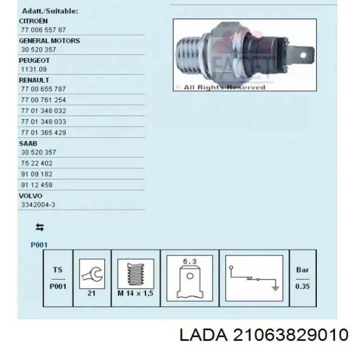 Манометри (показник тиску масла) Lada 21063829010 ціна, від 2.65 USD