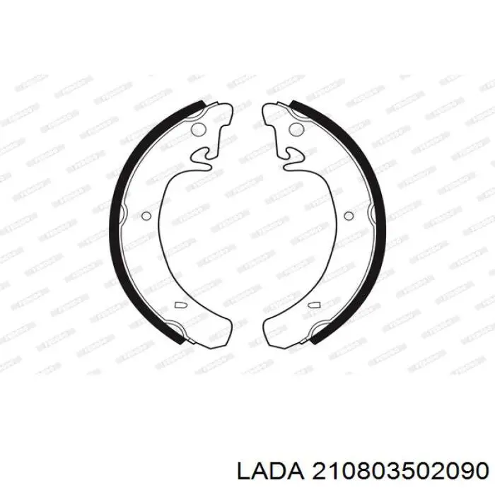 Колодки гальмові задні, барабанні 210803502090 Lada