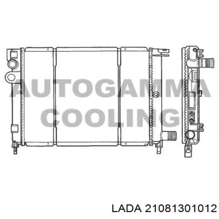 Радіатор охолодження двигуна 21081301012 Lada