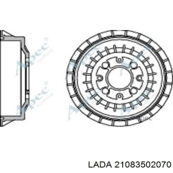 Барабан гальмівний задній 21083502070 Lada