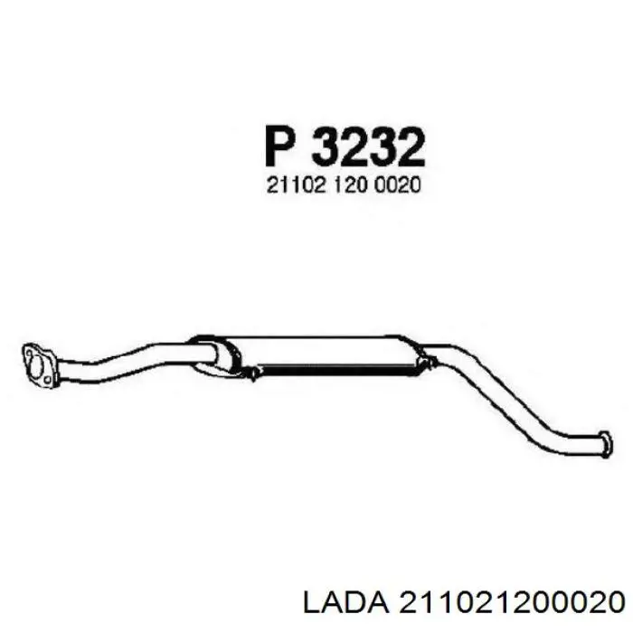 211021200020 Lada глушник, центральна частина