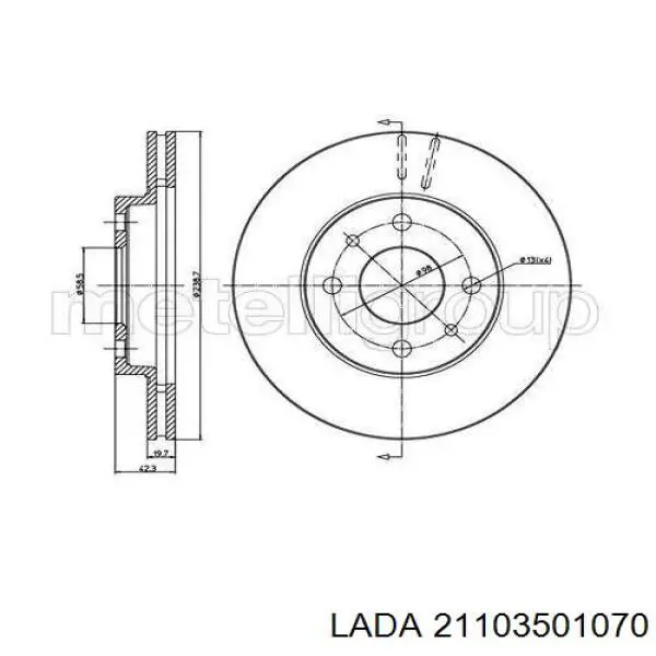 Гальмівні диски передні 21103501070 Lada