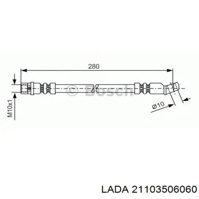 Шланг гальмівний передній 21103506060 Lada