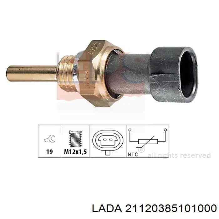 Термодатчик охолоджуючої рідини Lada 21120385101000 ціна, від 4.50 USD