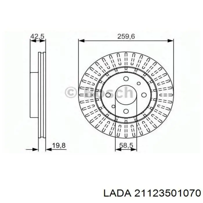 Диск переднього гальма Lada 21123501070 ціна, від 25.63 USD